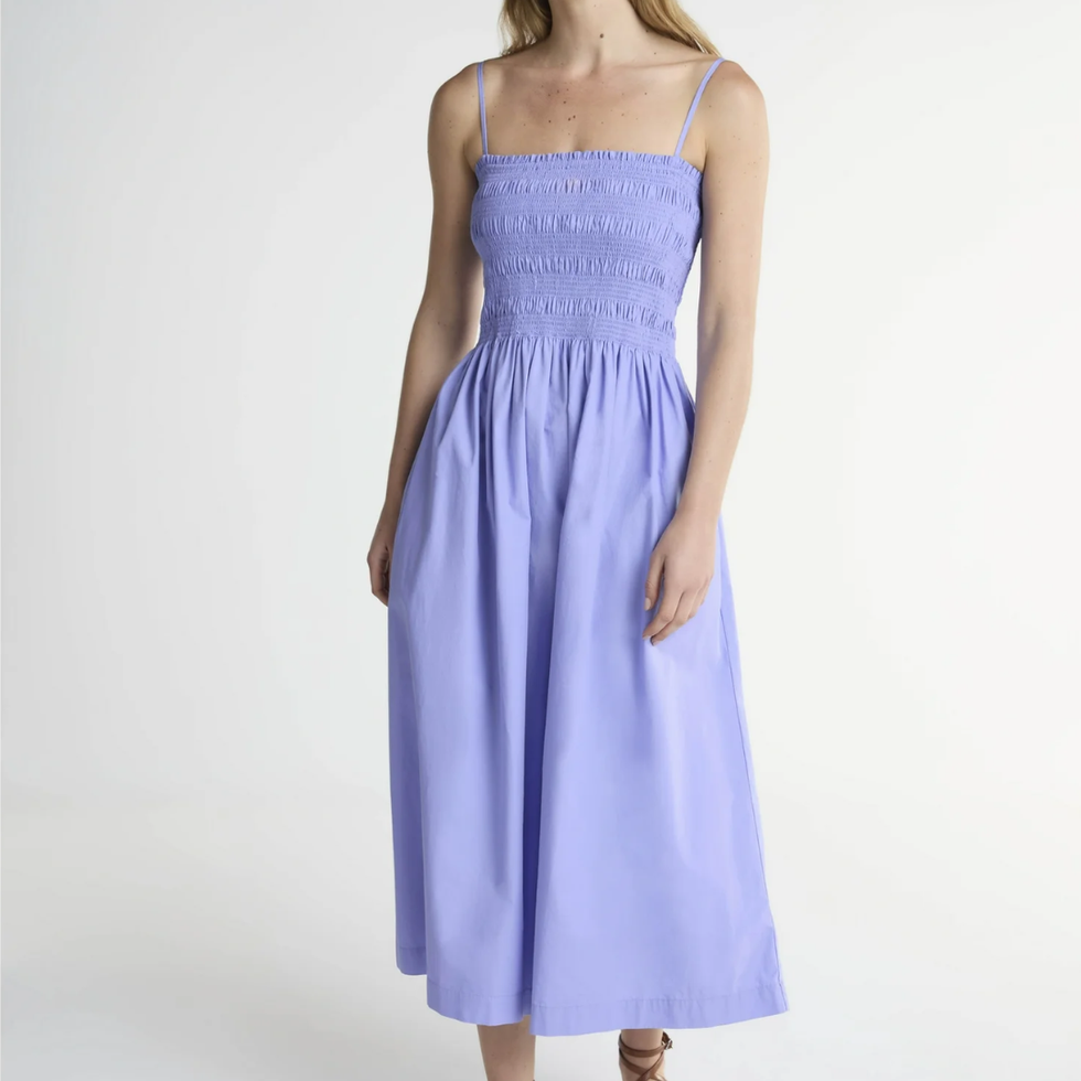 Scoop Smocked Cotton Maxi Dress