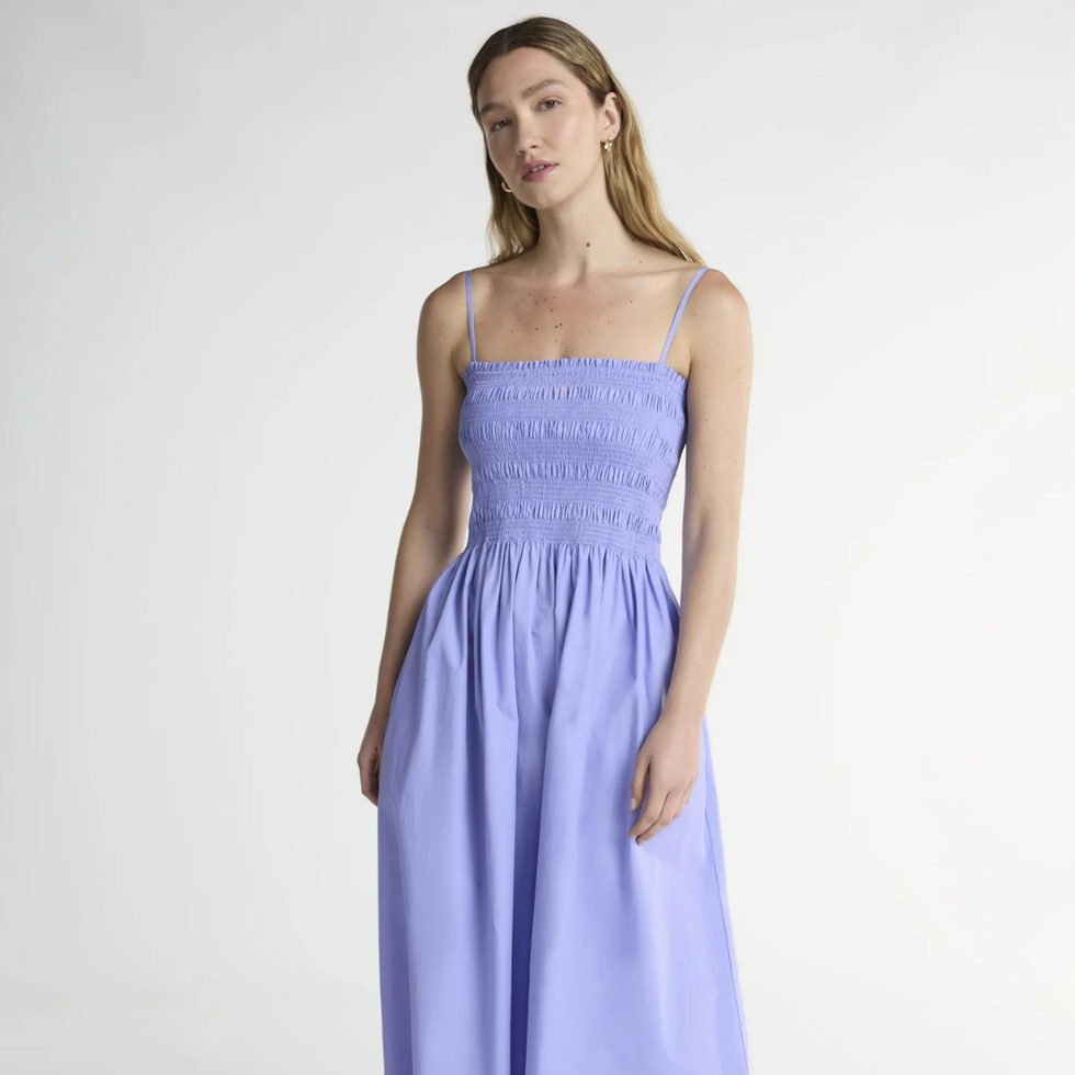 Scoop Smocked Cotton Maxi Dress