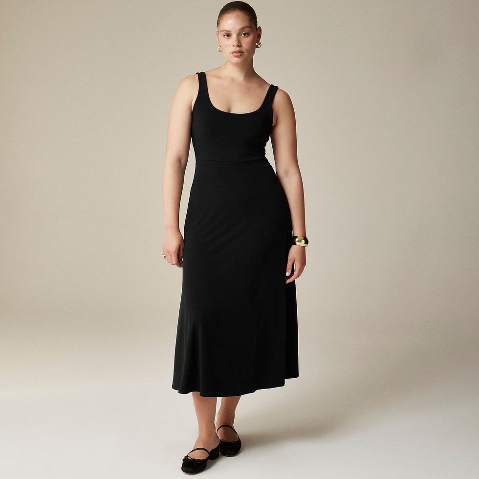 Scoopneck A-Line Midi Dress in Matte Jersey