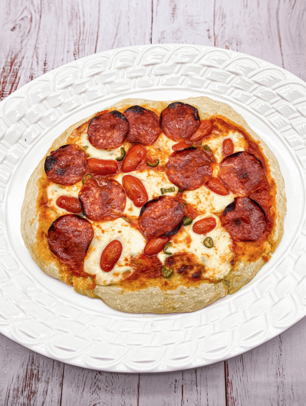 Serrano Salami Honey Pizza