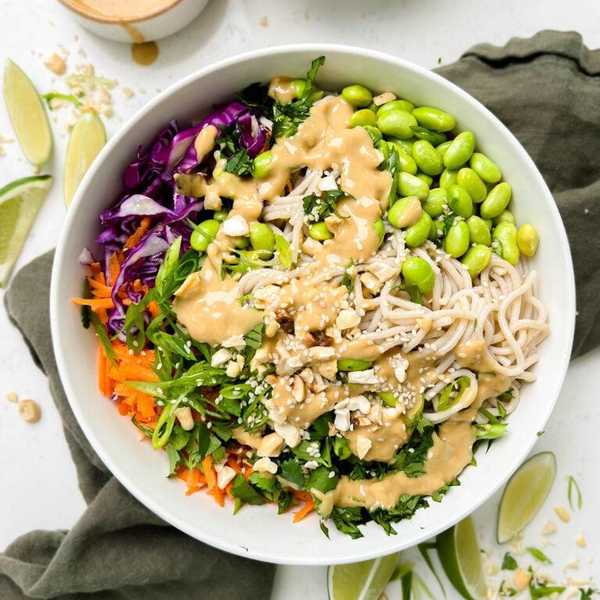 Sesame Peanut Soba Noodle Salad
