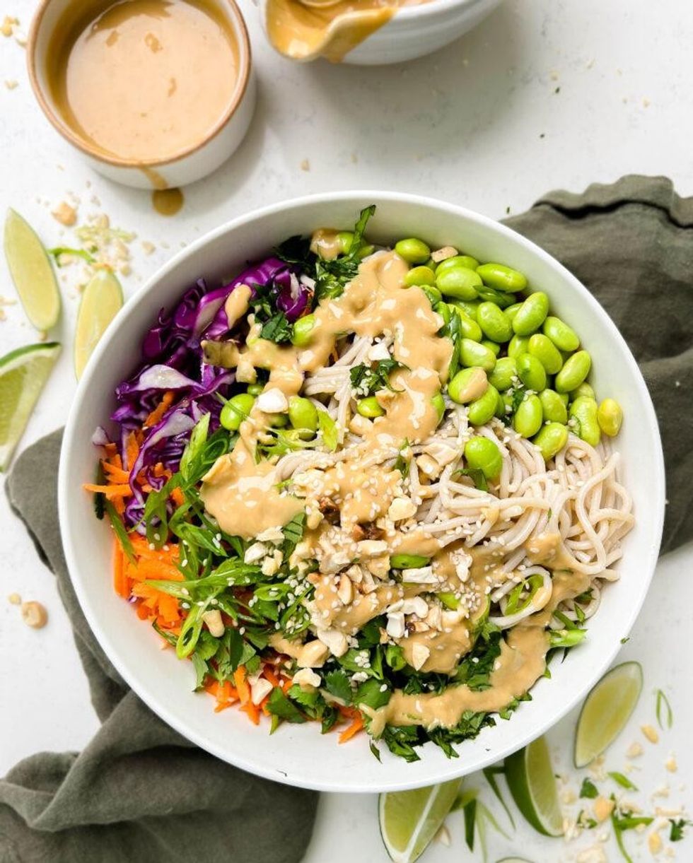 Sesame Peanut Soba Noodle Salad