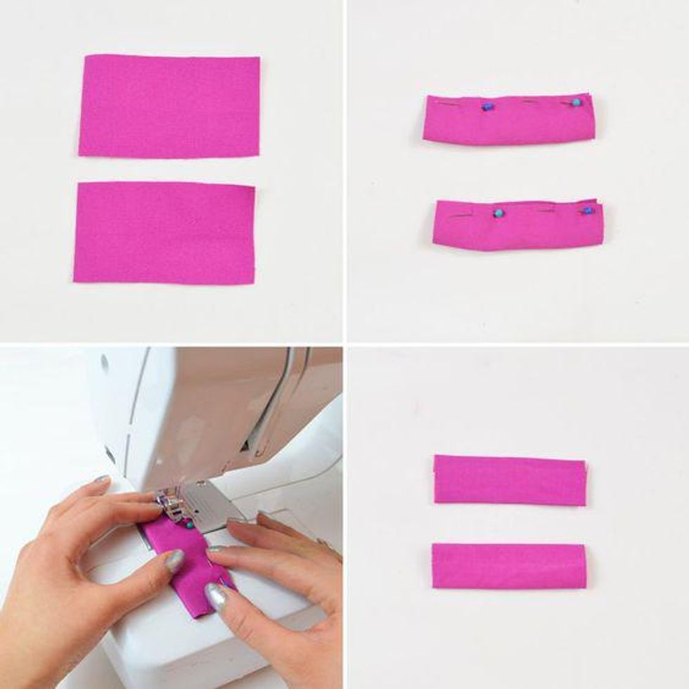 sewing hot pink fabric