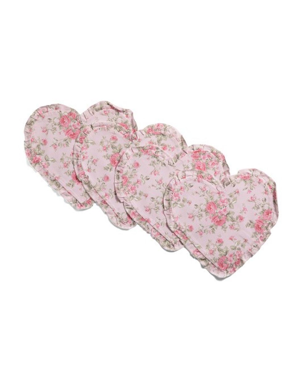 Shabby Chic 4pk Ruffle Heart Placemats