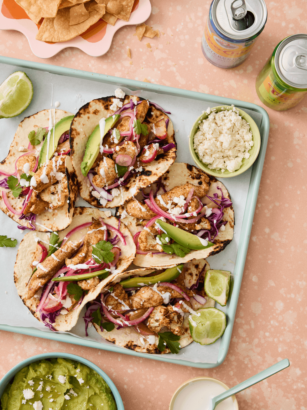 Sheet-Pan Chicken Tacos With Spring Veggies