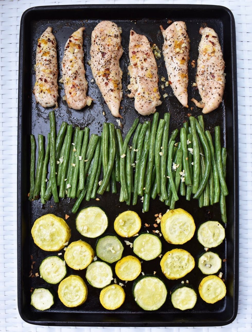 Sheet-Pan Lemon Chicken, Squash, and Green Beans