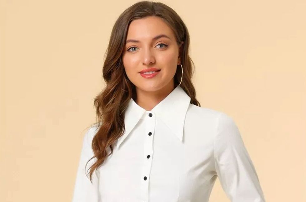 shirt with oversized collar