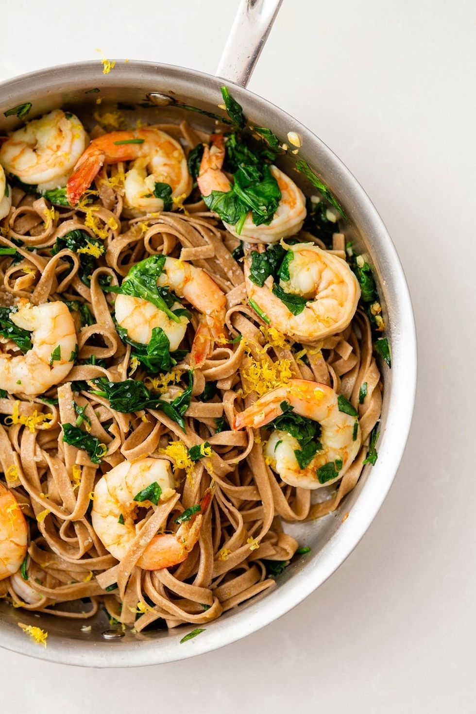 Shrimp Pasta With Lemon and Spinach
