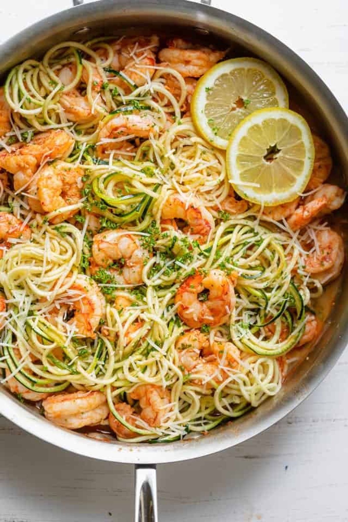 Shrimp scampi with zoodles.