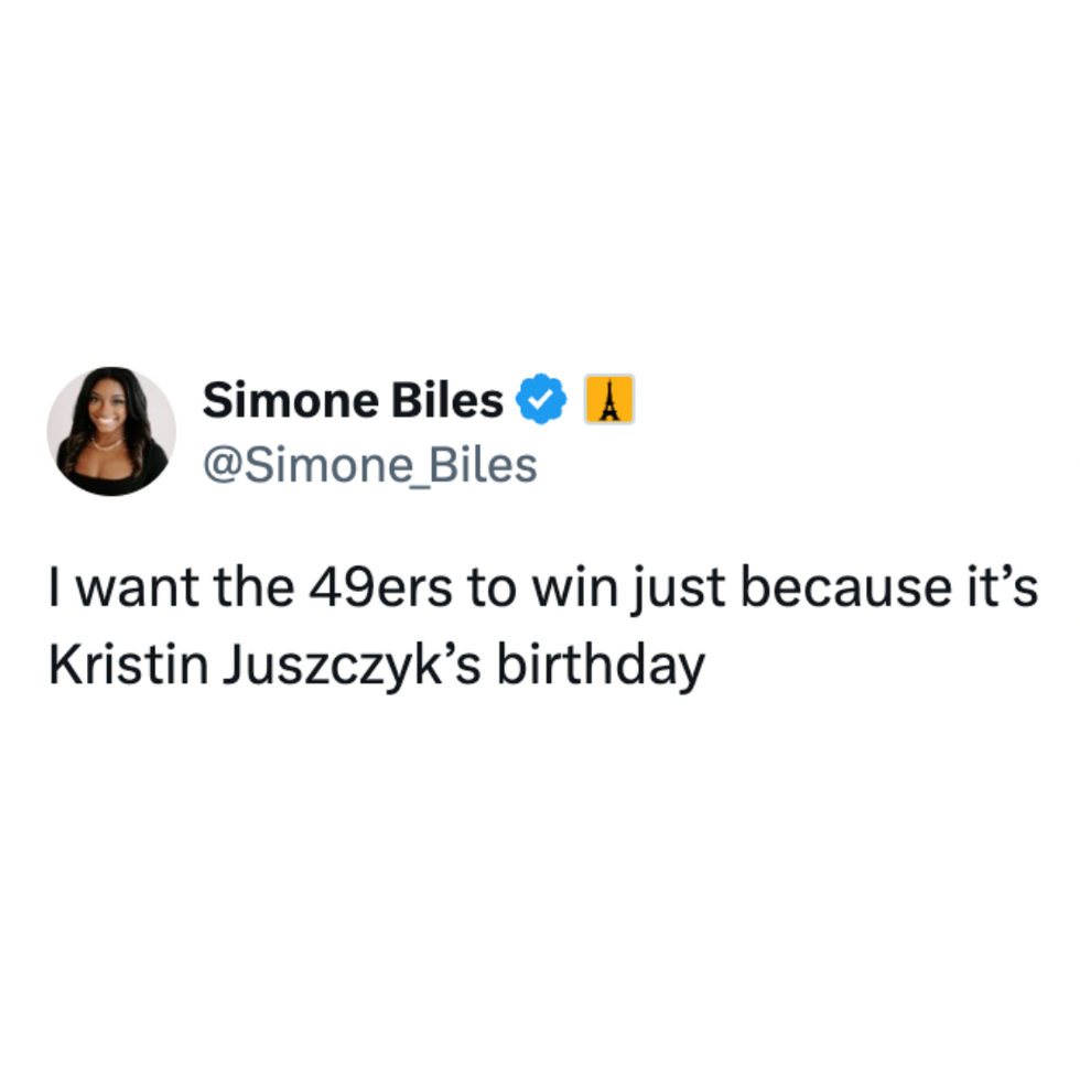 simone biles tweet about kristin juszcyzk
