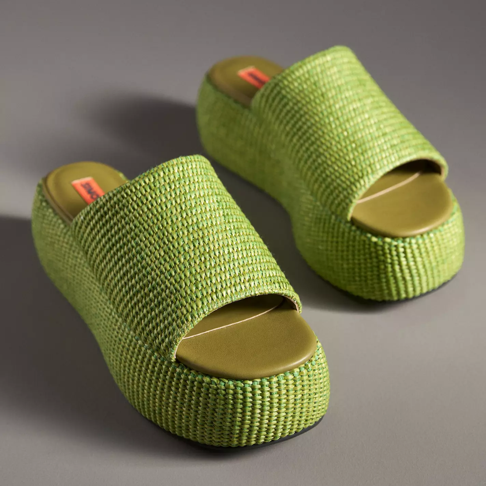 SIMONMILLER Cloudy Raffia Platform Slide Sandals