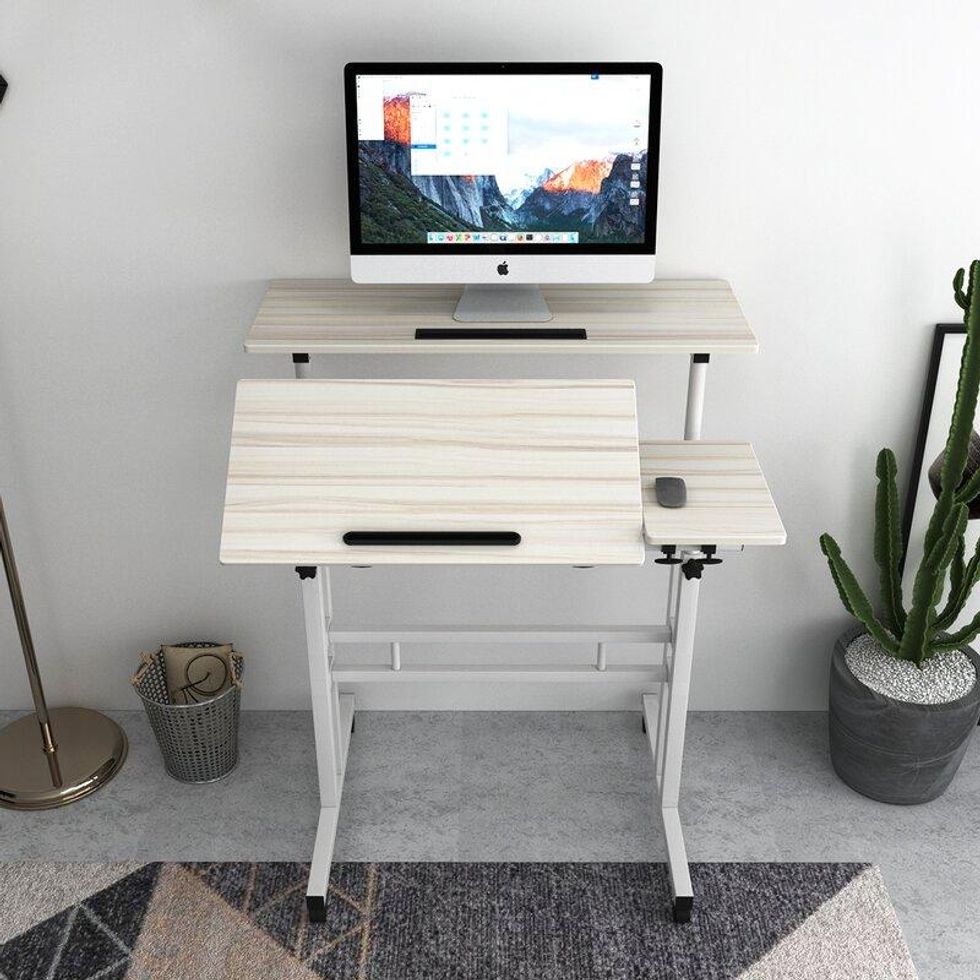 Sit-Stand Cart Mobile Height Adjustable Standing Desk
