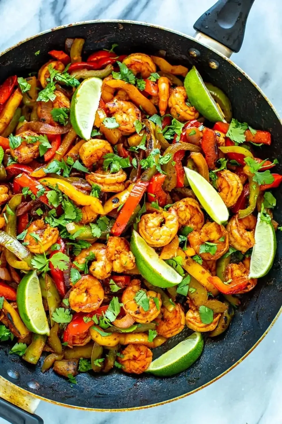 Skillet Shrimp Fajitas