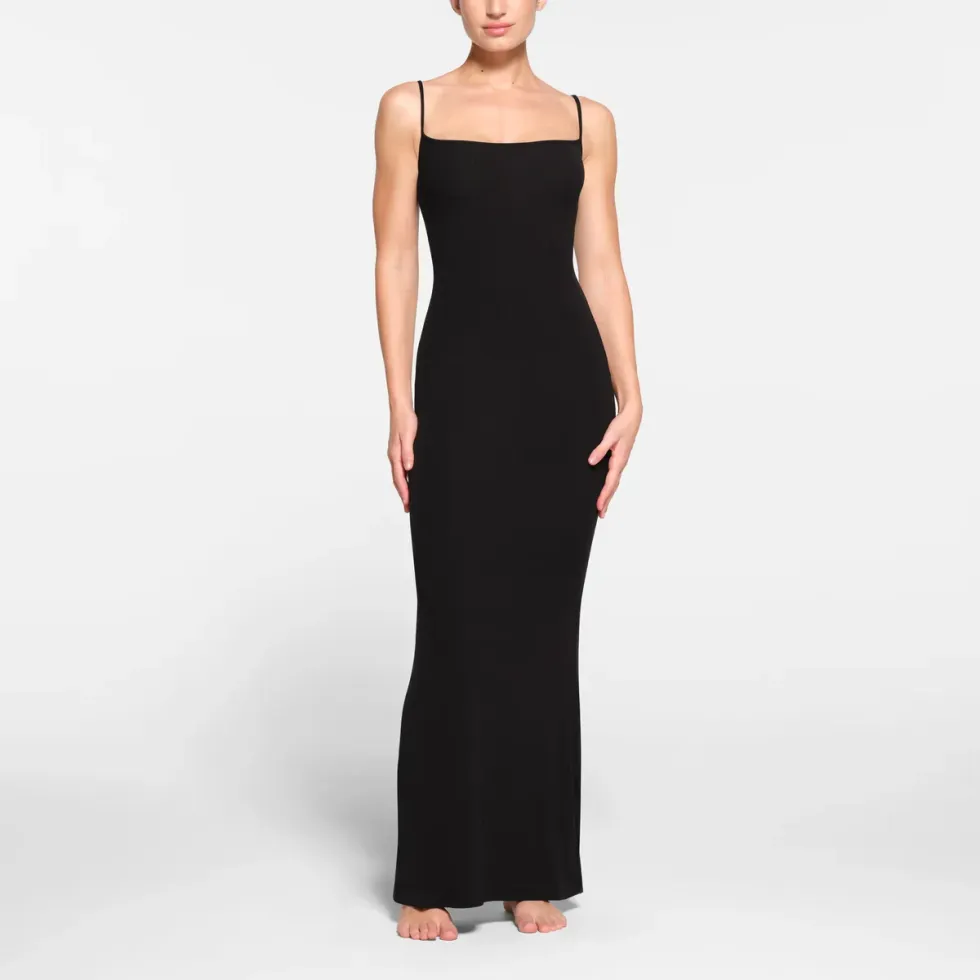 skims soft lounge long slip dress