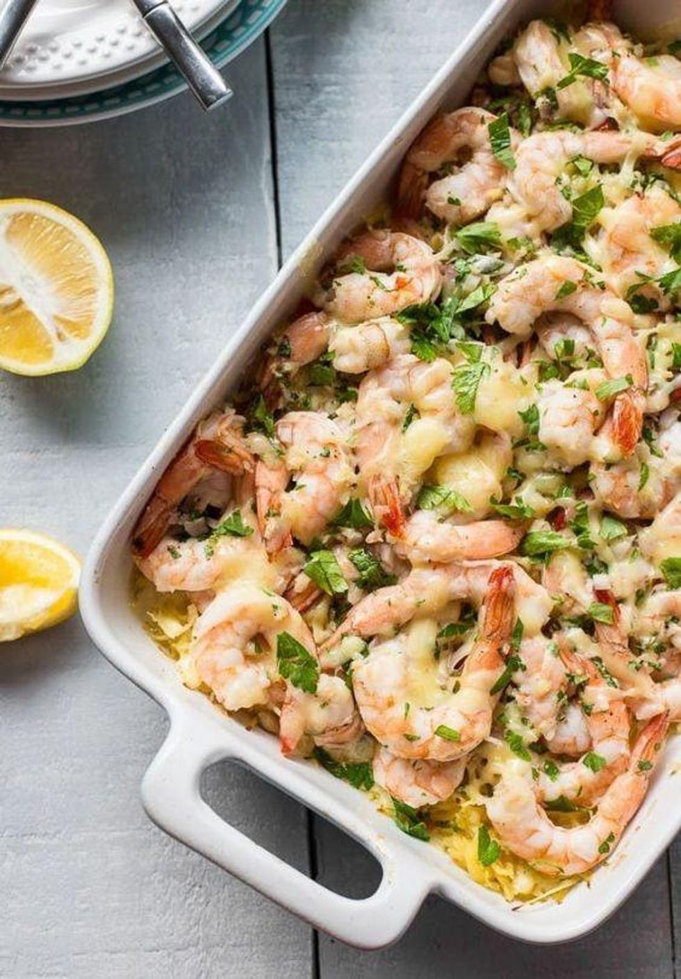 Skinny Baked Shrimp Scampi