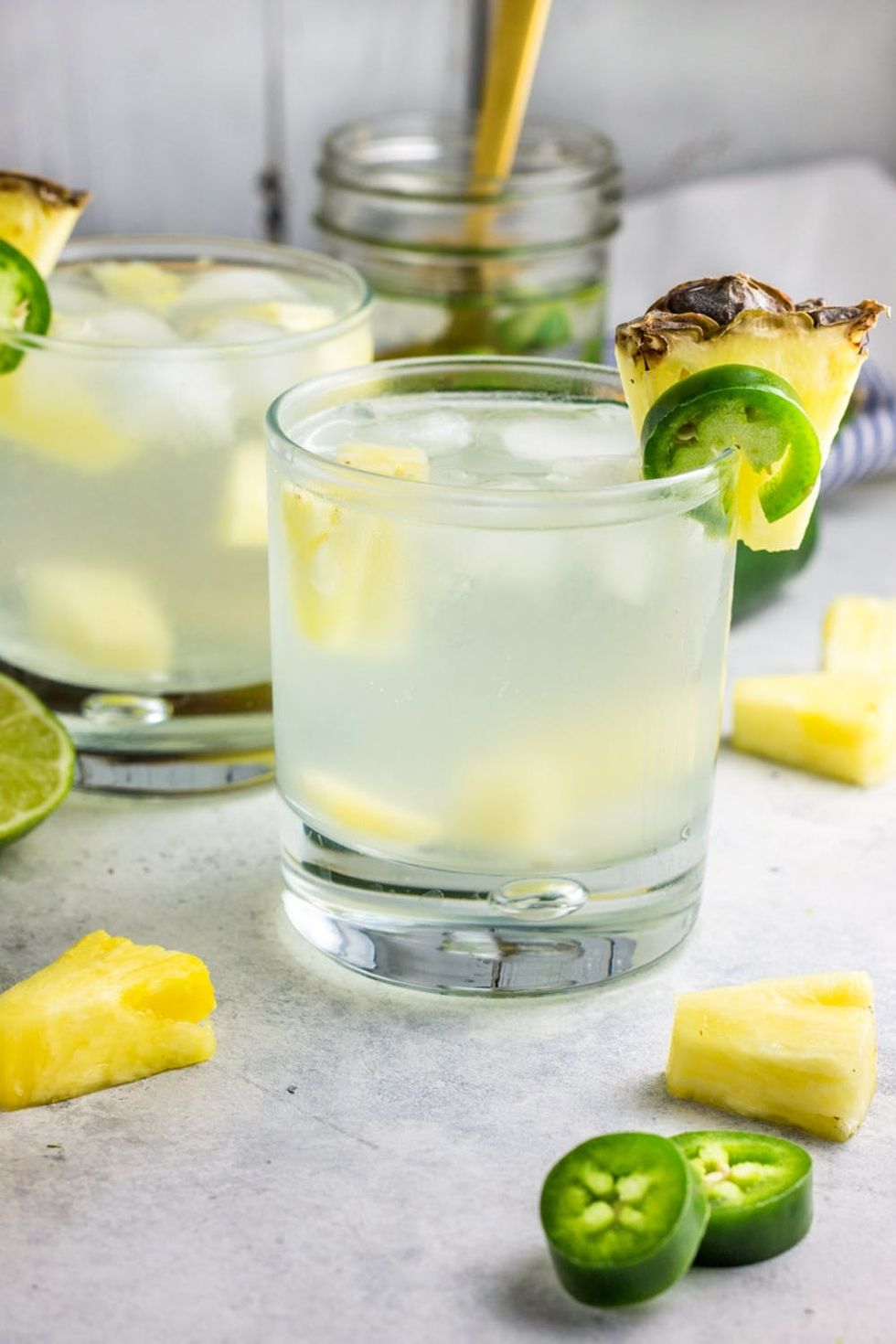Skinny Pineapple and Jalapeno Infused Vodka Cocktail