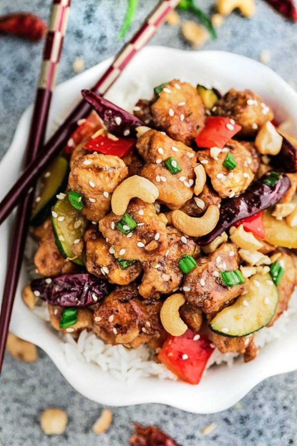 Skinny Slow Cooker Kung Pao Chicken