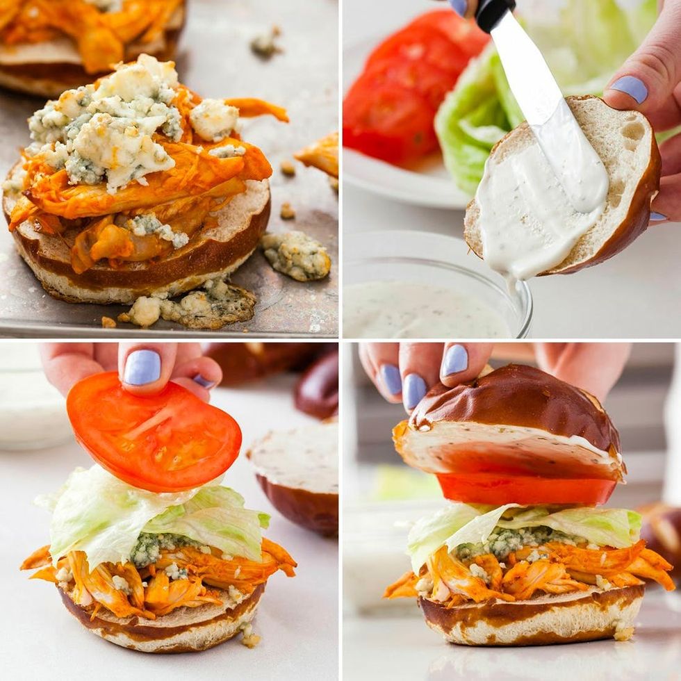 slider with tomato lettuce and cheese