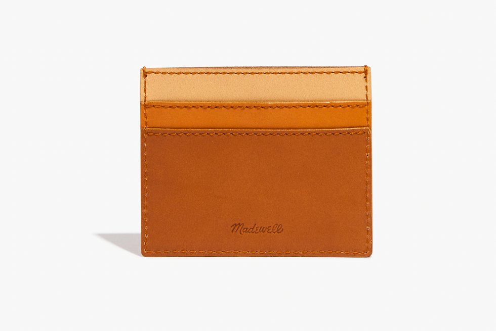 slim colorblock wallet card case