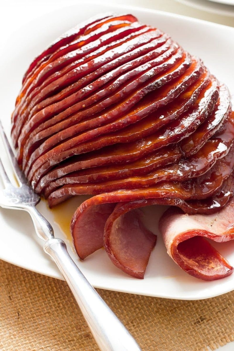 Slow cooker crockpot honey-glazed ham