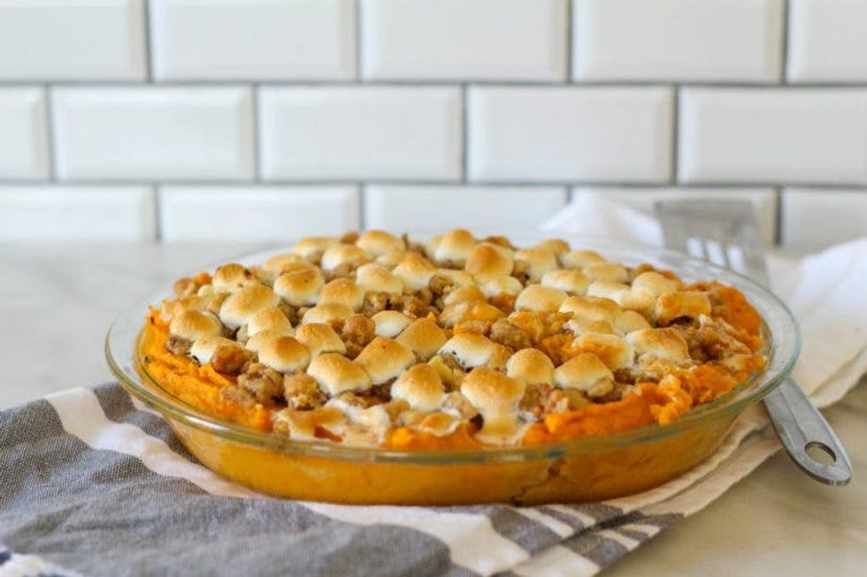 Slow cooker crockpot sweet potato casserole