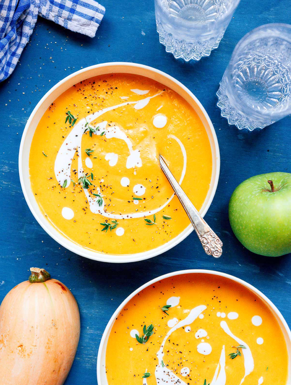 Slow cooker crockpot vegan butternut squash soup