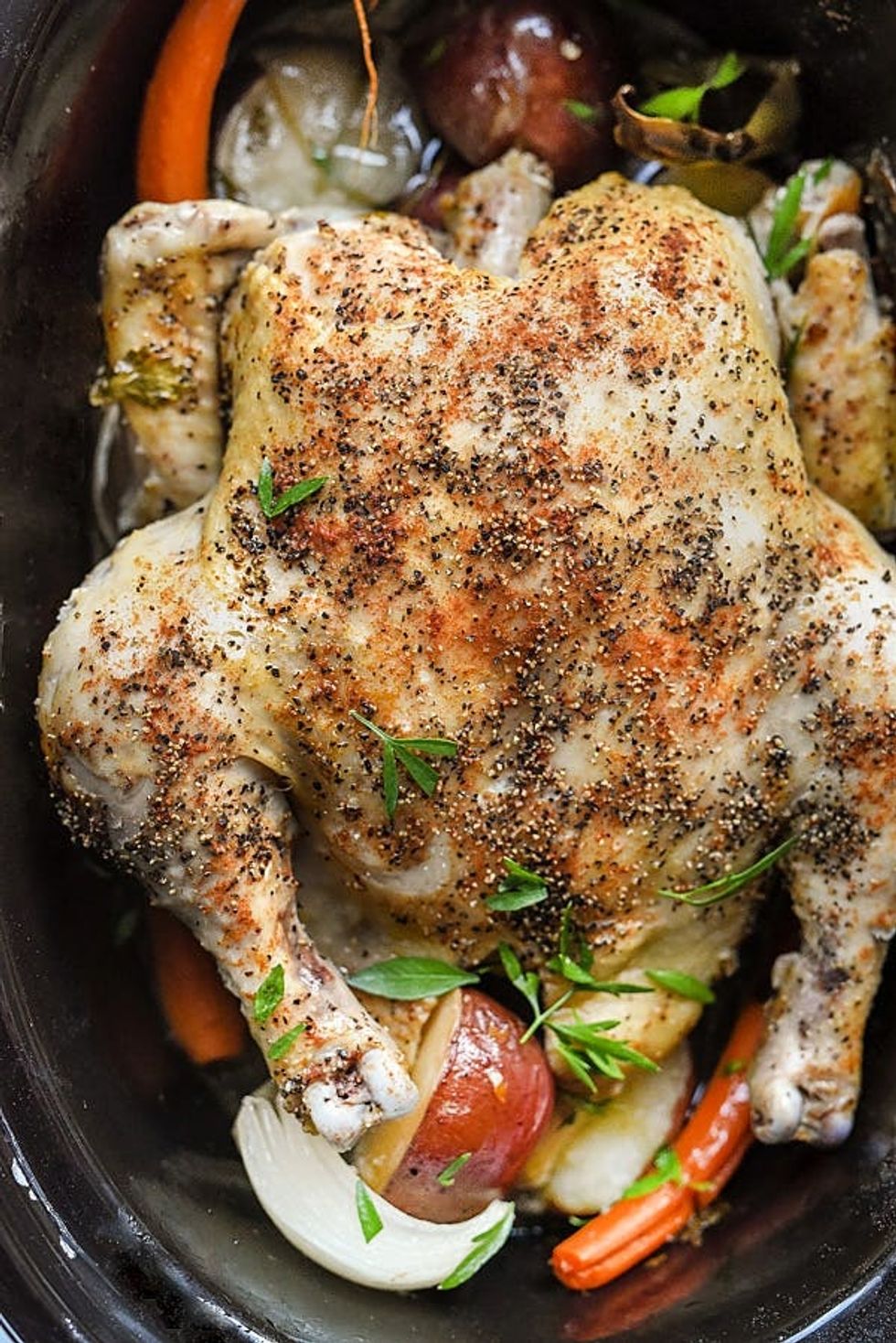 Slow cooker crockpot whole chicken