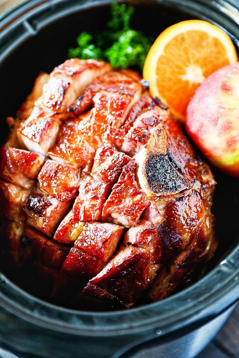 Slow Cooker Ham with Maple Brown Sugar Glaze
