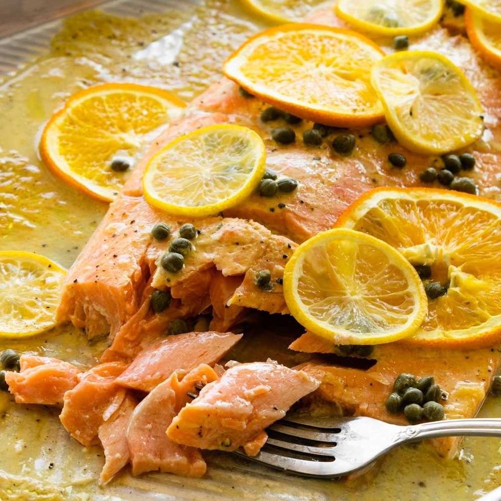 Slow Roasted Salmon with Citrus and Capers