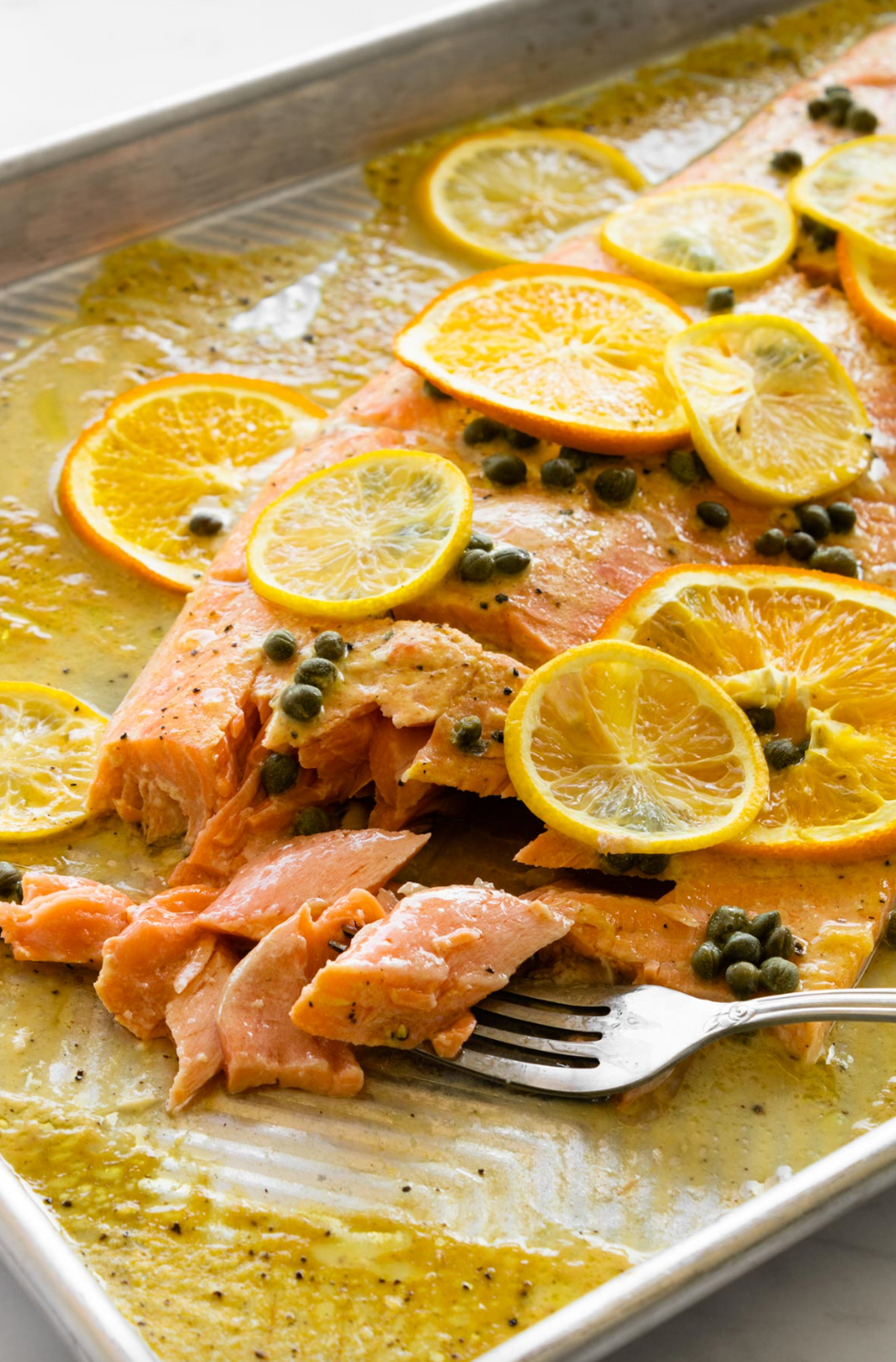 Slow Roasted Salmon with Citrus and Capers