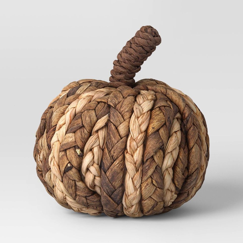 Small Woven Pumpkin Dark Two Tone Pumpkin Figurines