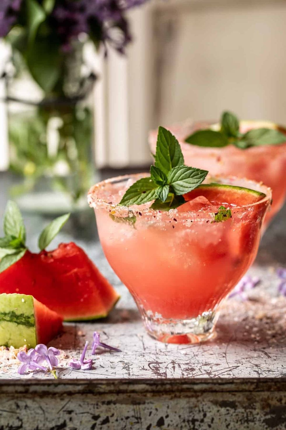Smoky watermelon margarita