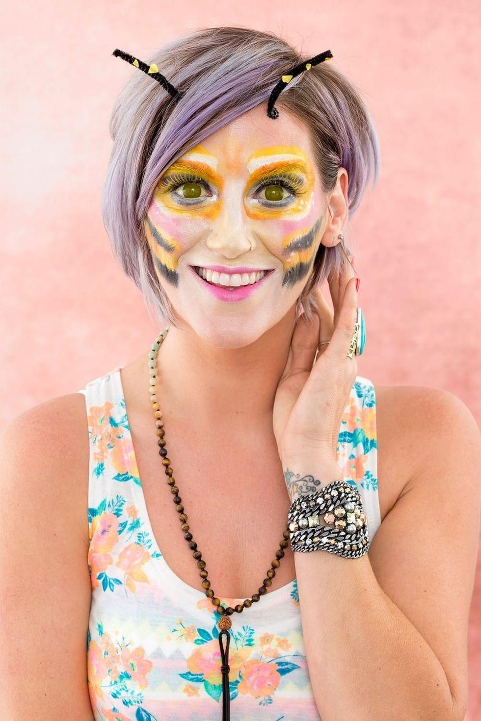 Snapchat Bee Filter Halloween makeup look