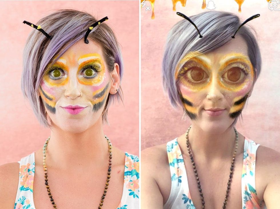 snapchat-filter-bee-halloween-makeup