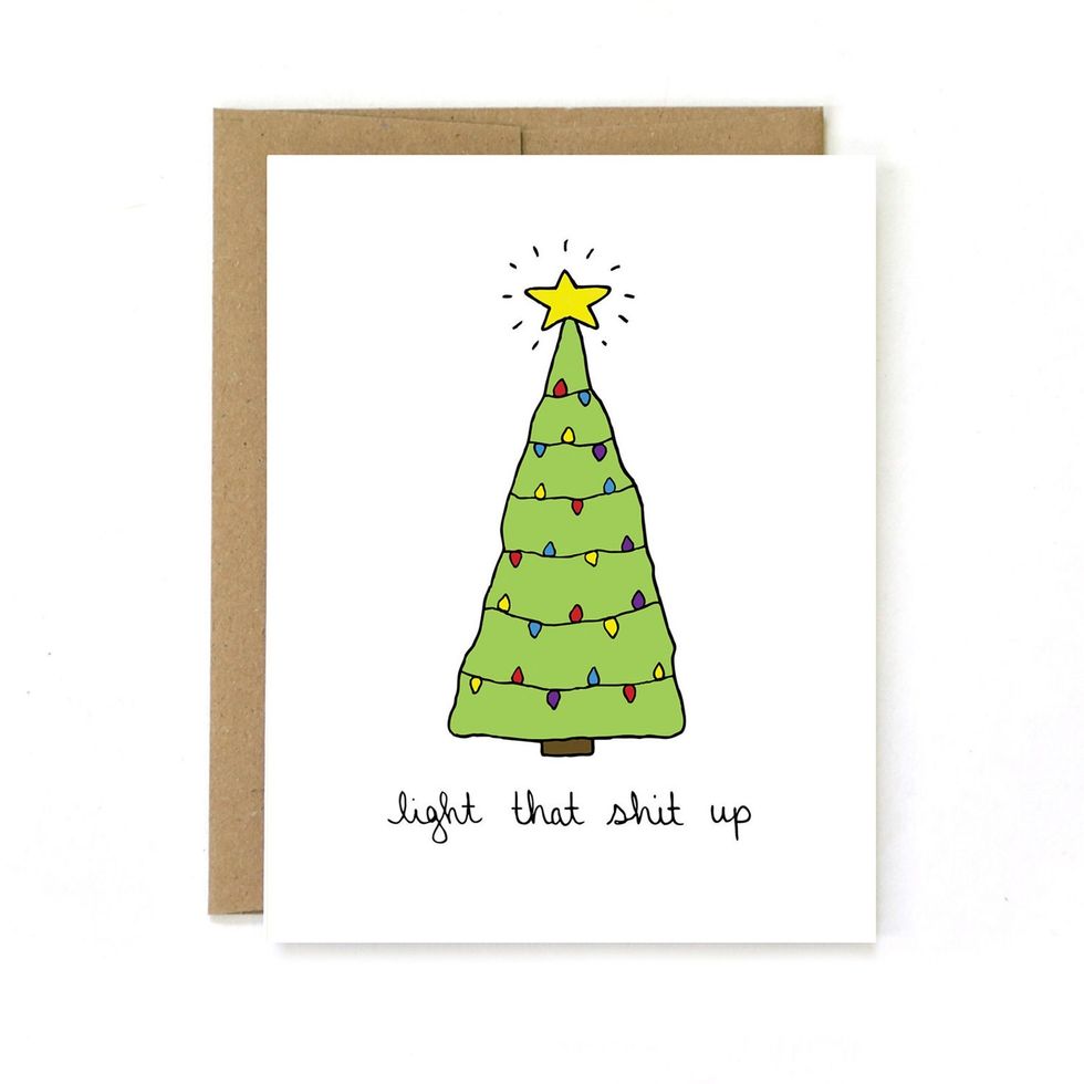 Snarky 'Light That Sh-t Up' Holiday Card