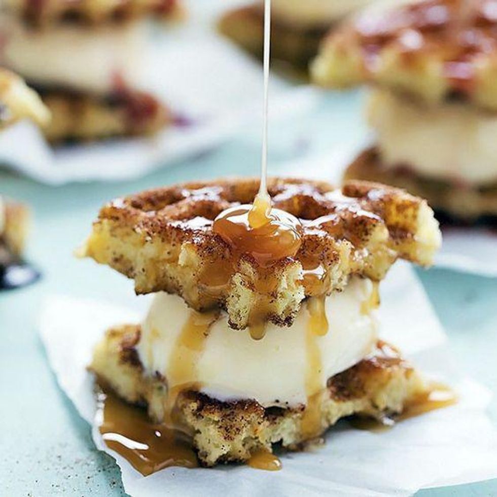Snickerdoodle Waffle Ice Cream Sandwiches