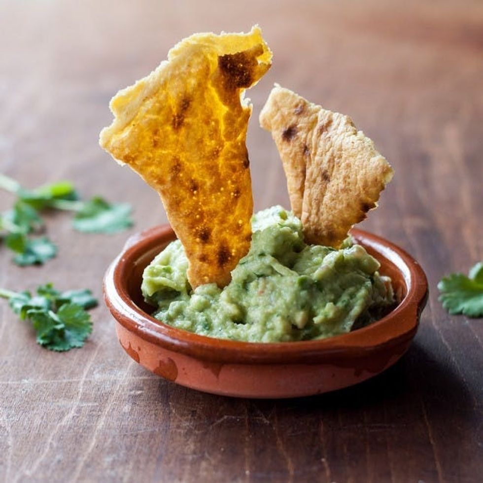 Socca Chips and Guacamole