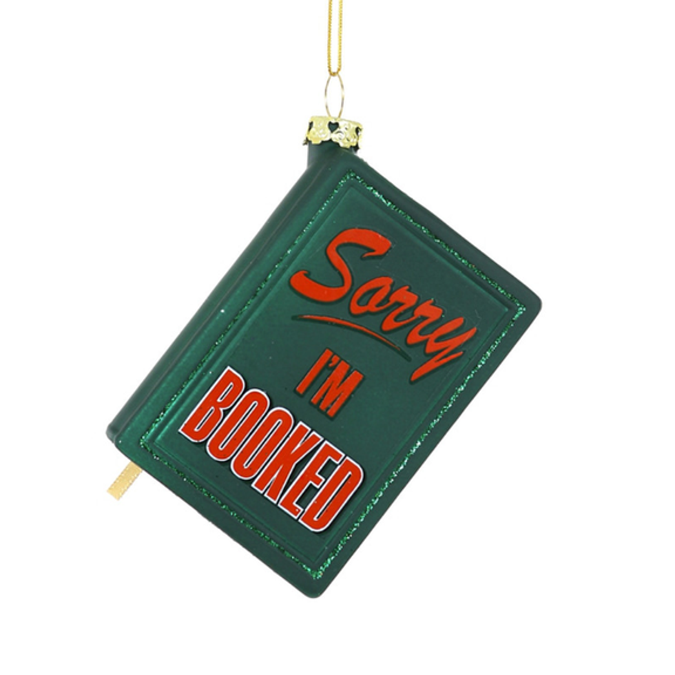 Sorry I'm Booked Book Ornament