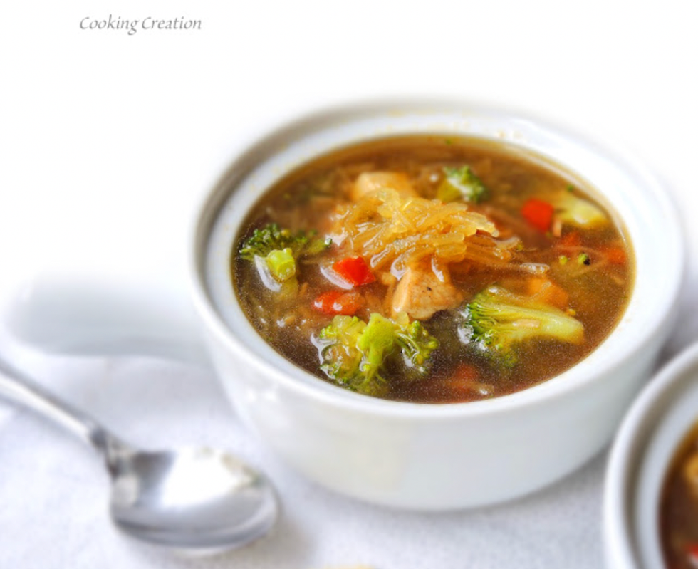 Spaghetti Squash, Chicken and Broccoli Soup With Cinnamon
