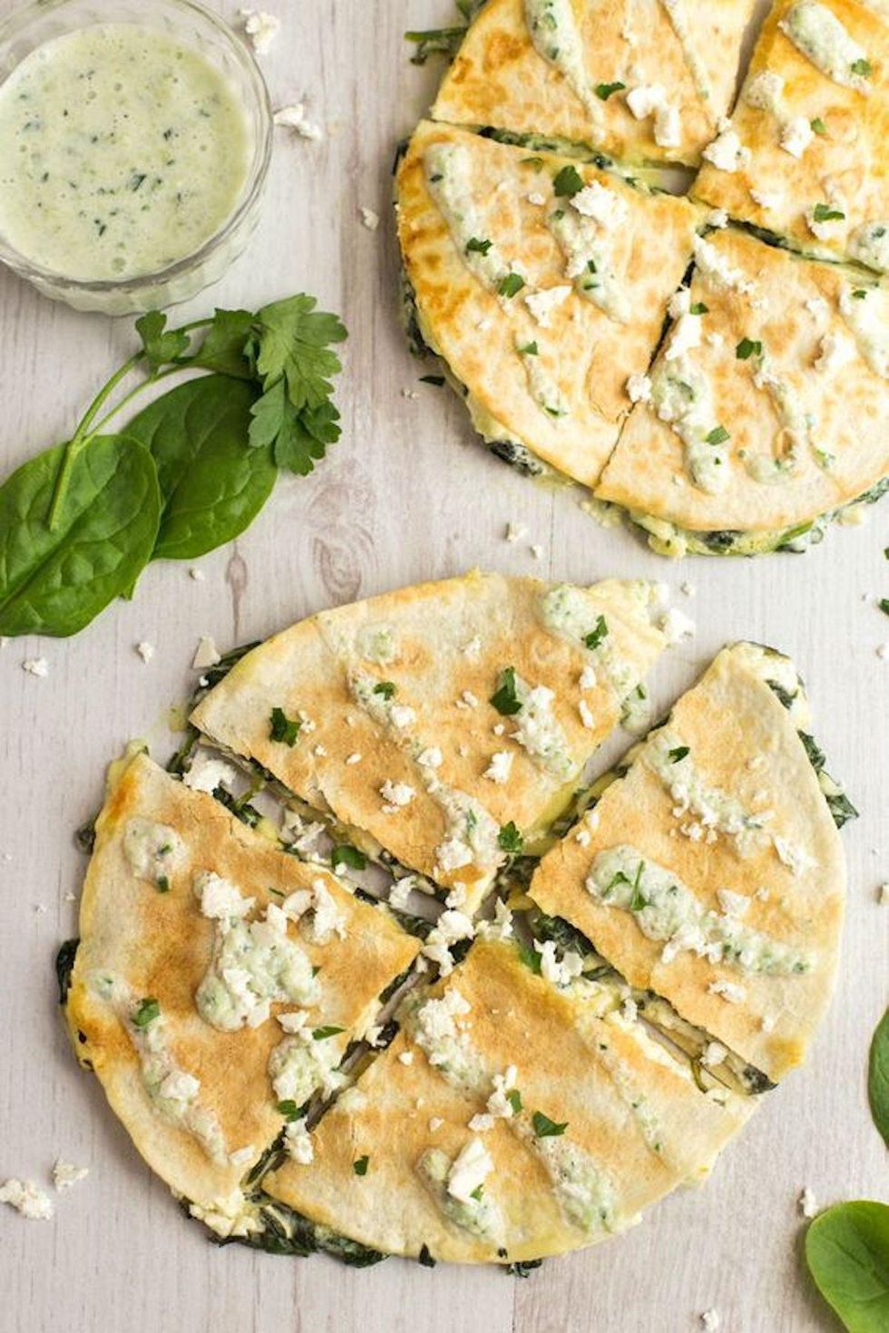 Spanakopita Quesadillas