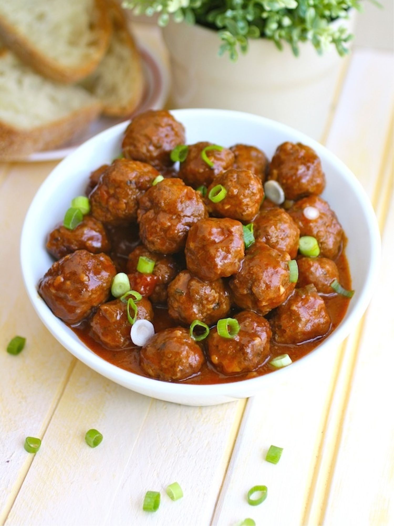 Spanish-Style Meatballs recipe via Grab A Plate