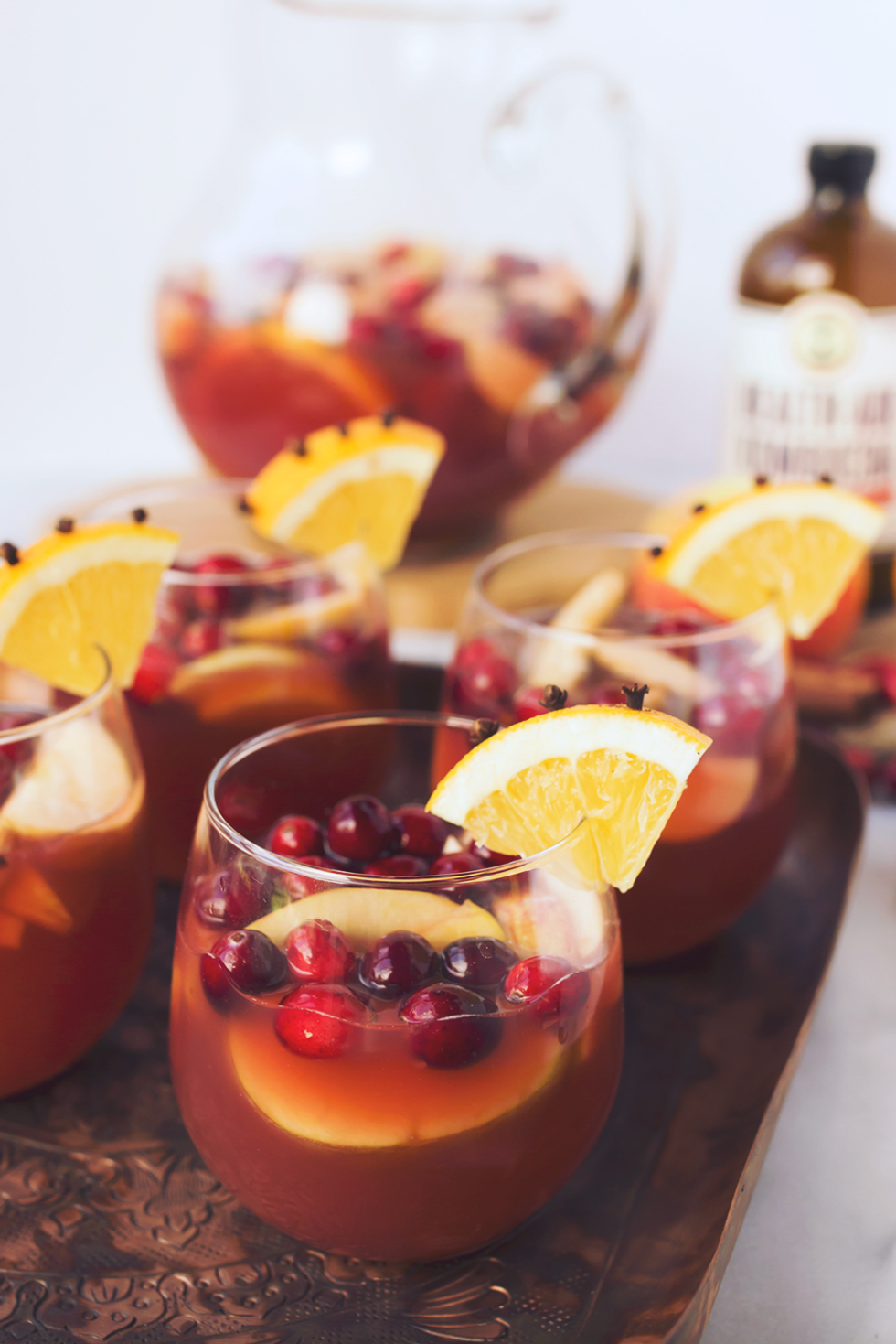Spiced Apple Cranberry Kombucha Sangria