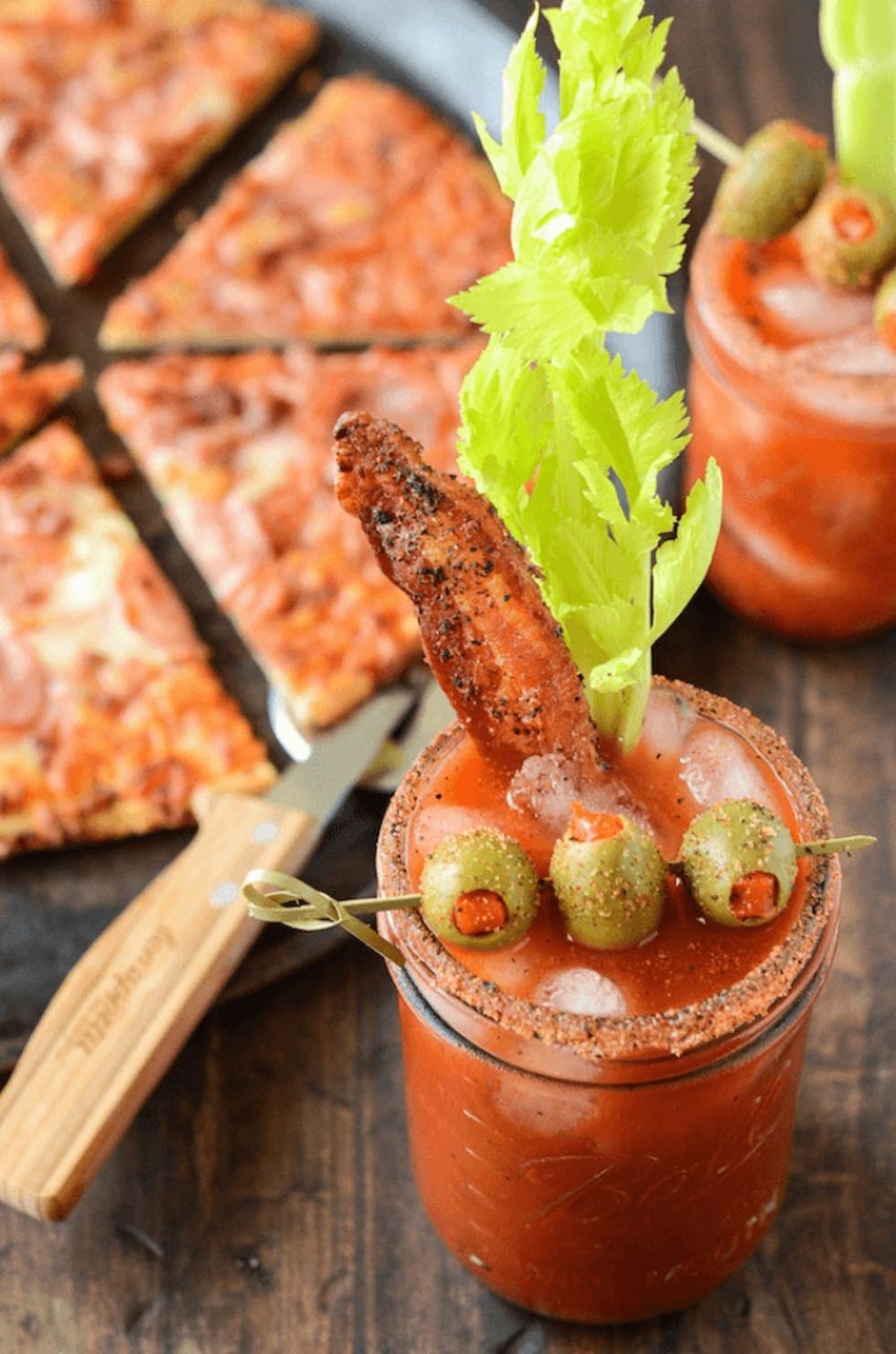 Spicy Bacon Bloody Mary Brunch Cocktail Idea