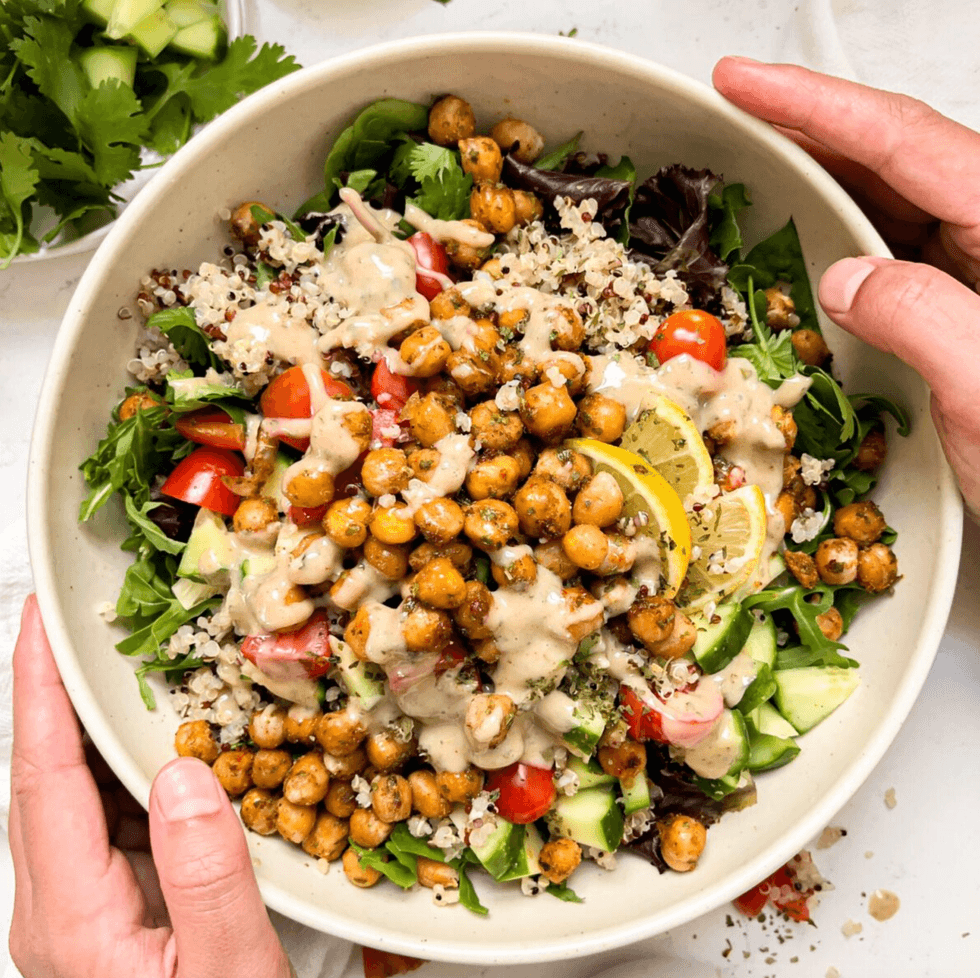 Spicy Roasted Chickpea Salad Bowl