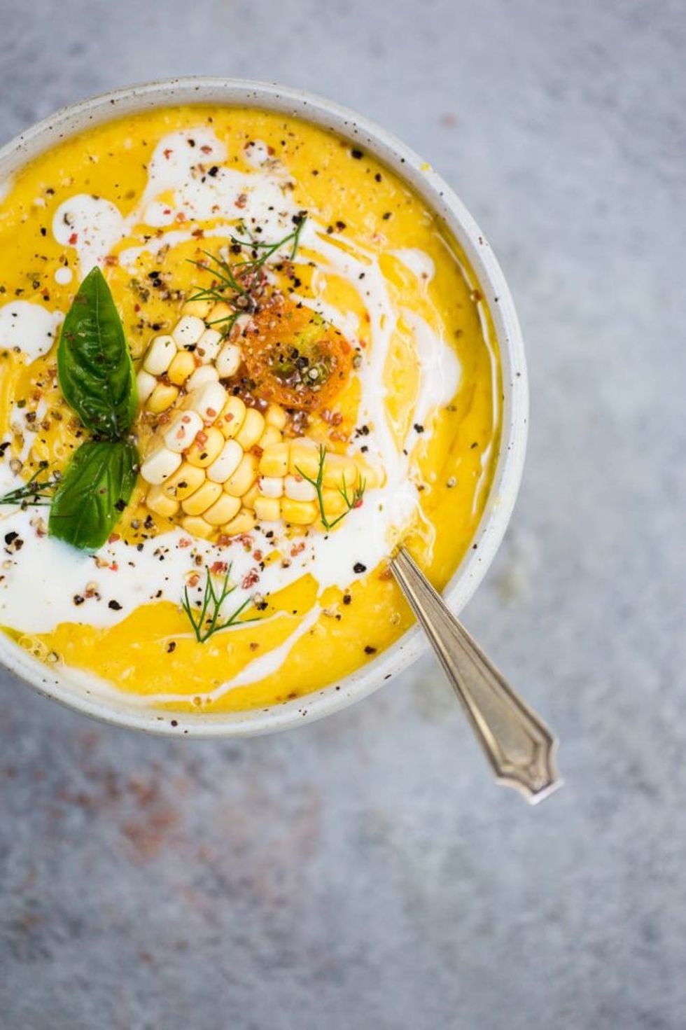 Spicy White Bean and Sweet Corn Gazpacho