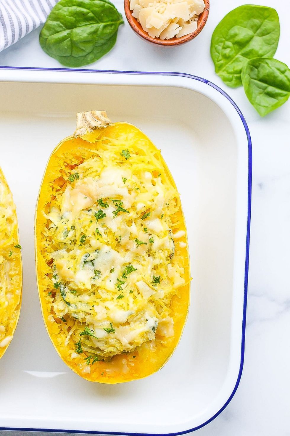 Spinach and Artichoke Stuffed Spaghetti Squash