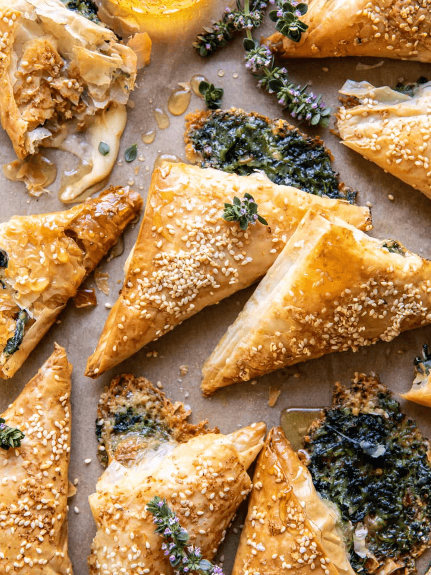 Spinach and Brie Triangles