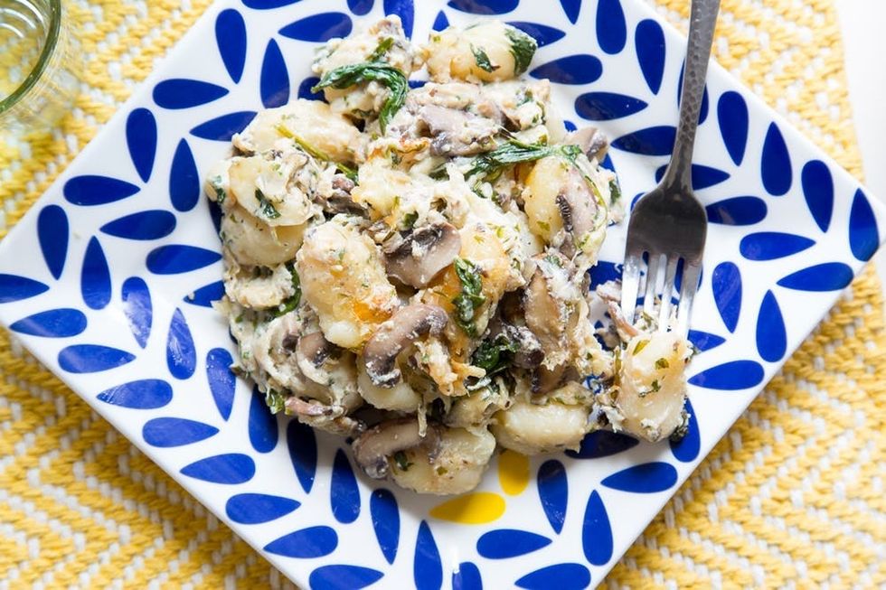 Spinach + Mushroom Gnocchi Casserole