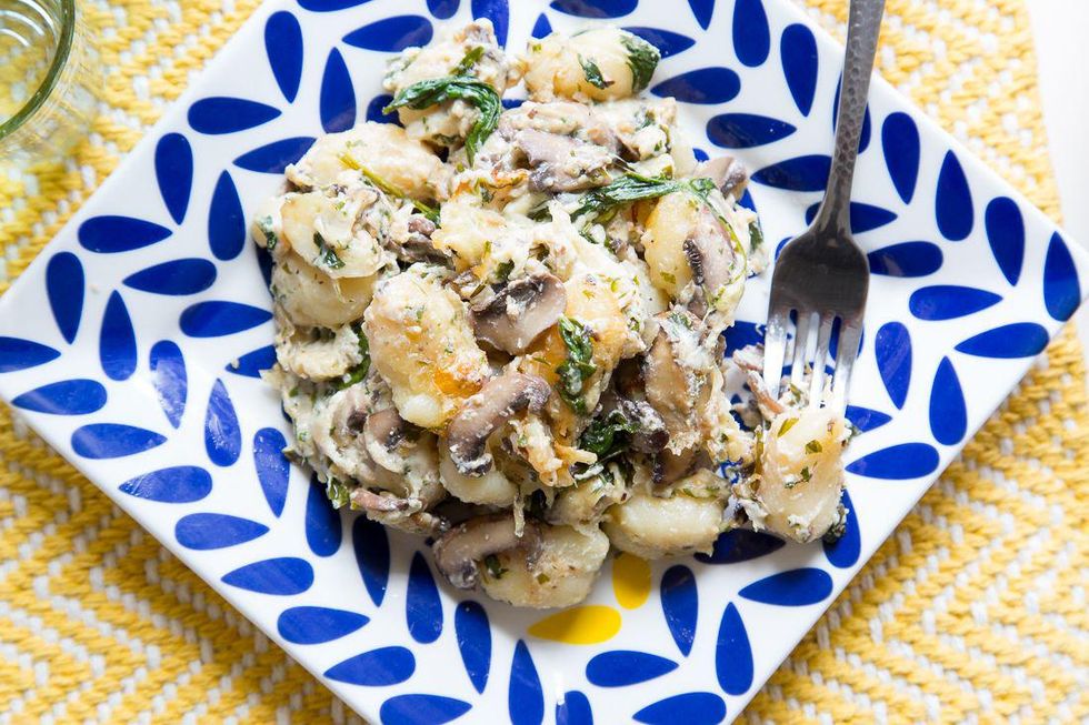Spinach + Mushroom Gnocchi Casserole