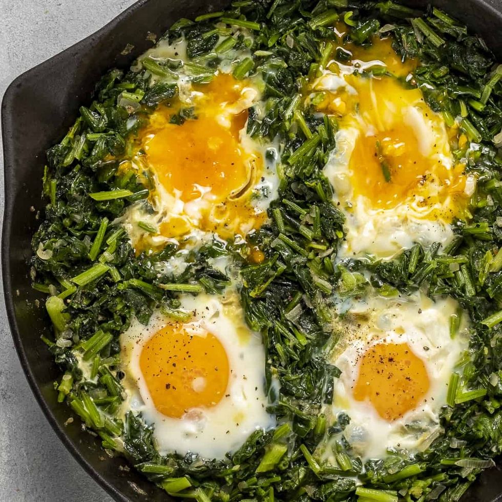 Spinach with Eggs Breakfast